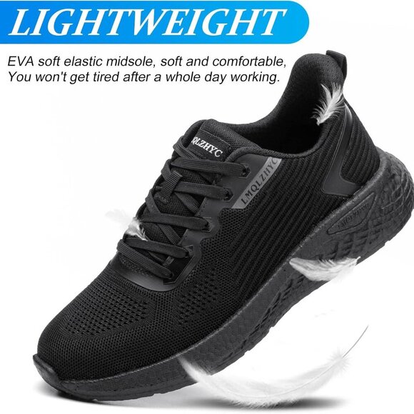 Non Slip Work Shoes Women Food Service Black Slip Resistant Lightweight - Picture 3 of 6